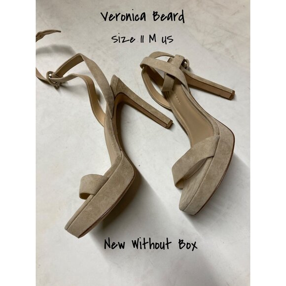Veronica Beard Suede Ankle Strap Stiletto Sandal Darcelle Women Size 11M US NEW - Picture 1 of 7